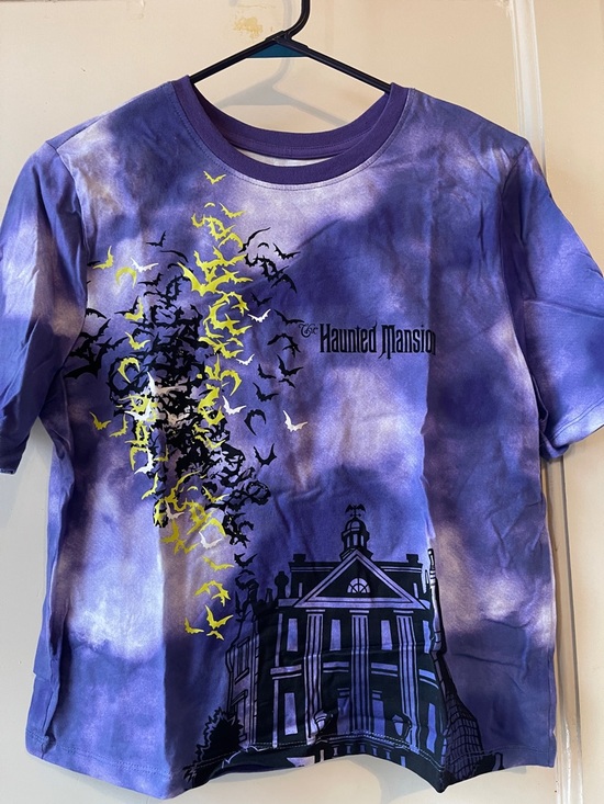 Disney Tops - Disney Purple Tie-Dye Haunted Mansion Boxy Tee with Yellow Accents